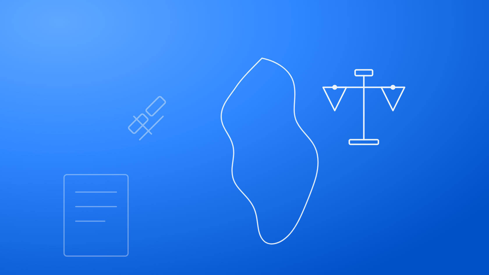 Africa map with scales of justice, trademark court cases illustration