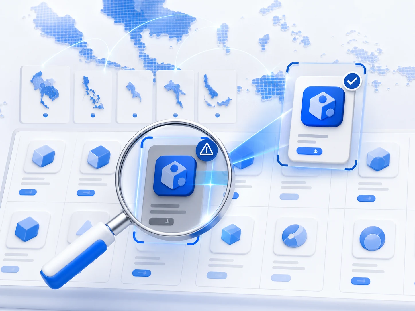 App Scanner & Rogue App Detection in Southeast Asia monitoring illustration Truviss app scanner & rogue app detection in southeast asia monitoring illustration