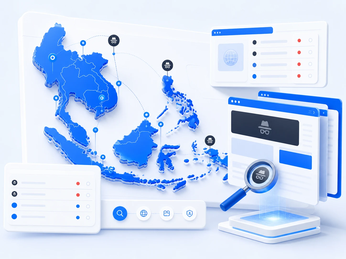 Truviss domain scanner & phishing protection in southeast asia monitoring illustration