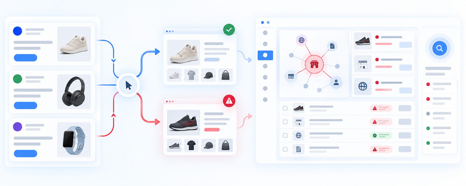 ad platform detection system flagging a fraudulent brand-impersonating advertisement