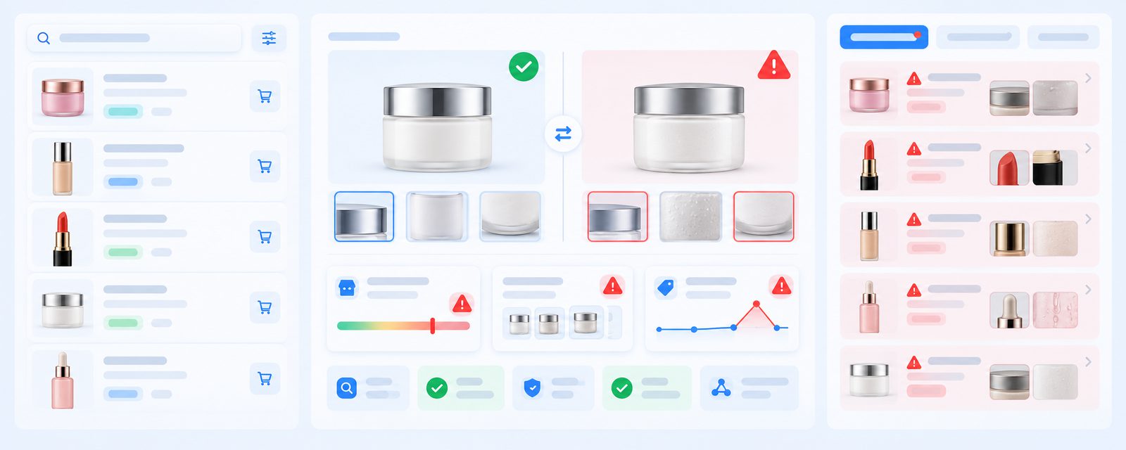 lab testing comparing counterfeit cosmetics against a genuine product formulation